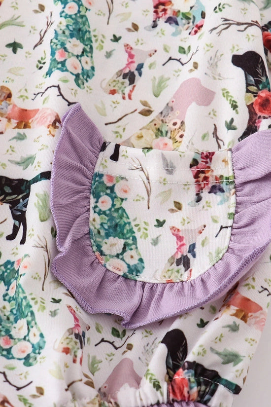 Puppy Print Ruffle Bubble