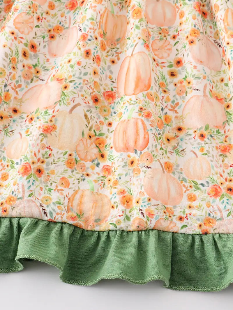 Green Ruffle Pumpkin Dress