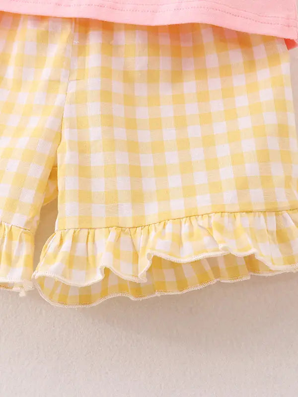 Smocked ABC Shorts Set