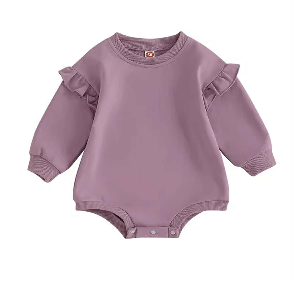 Ruffled Sweatshirt Romper