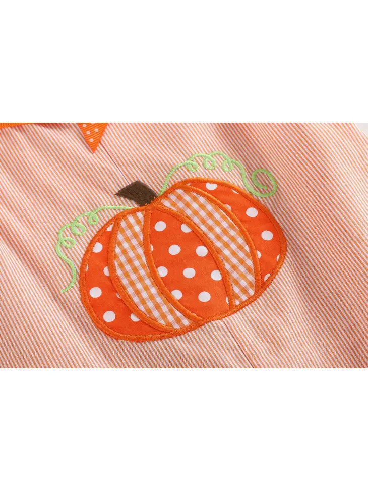 Orange Pumpkin and Bows Playsuit