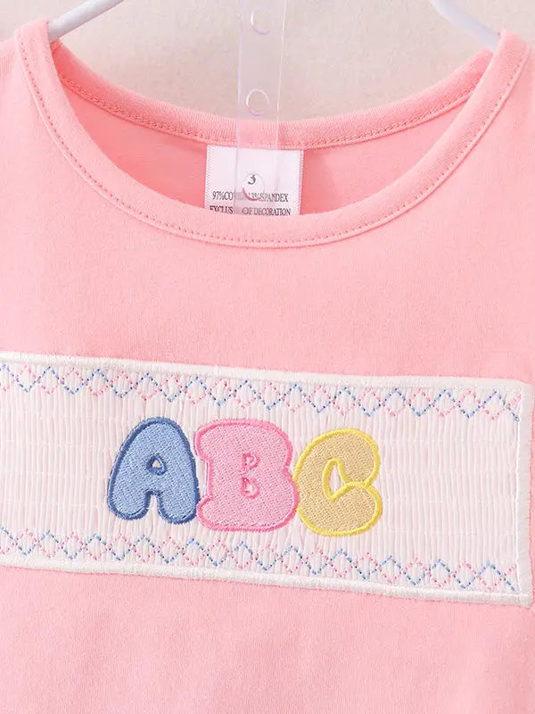 Smocked ABC Shorts Set