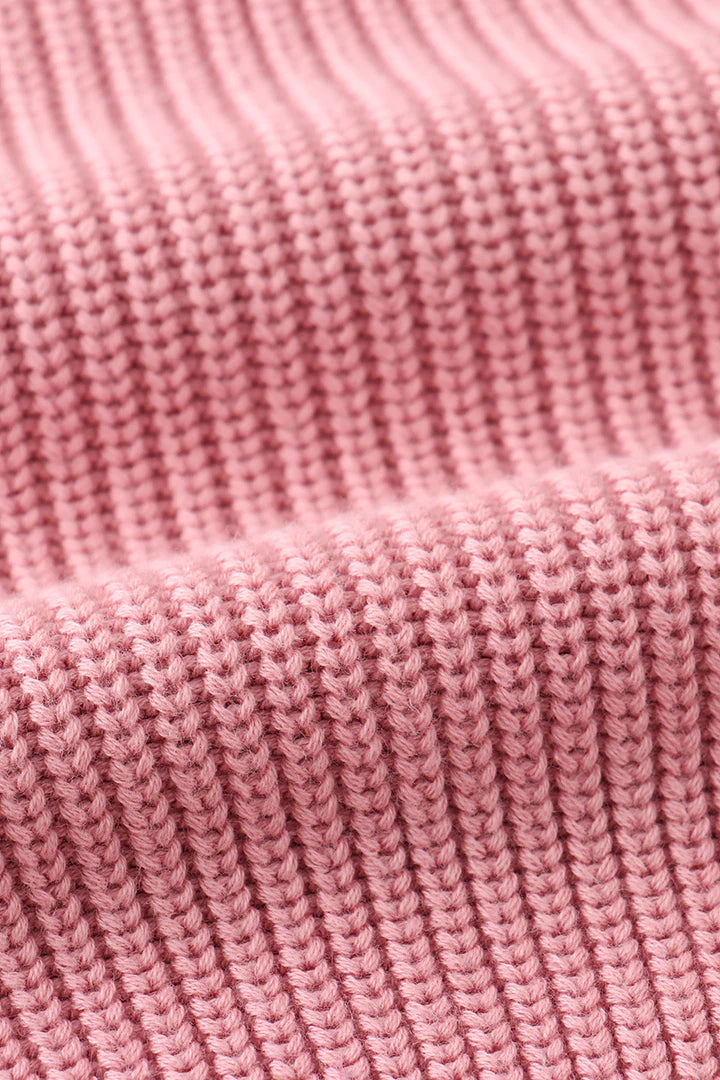 Knit Pullover Sweater: Rose