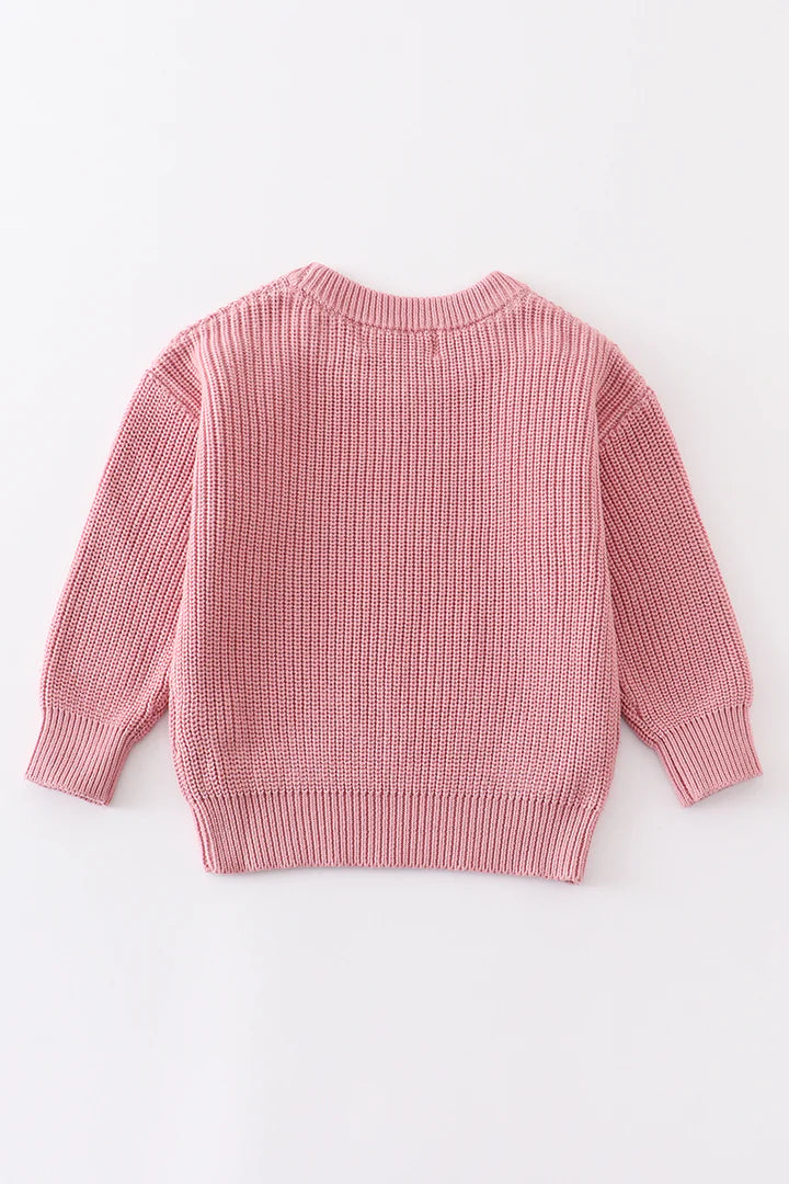 Knit Pullover Sweater: Rose