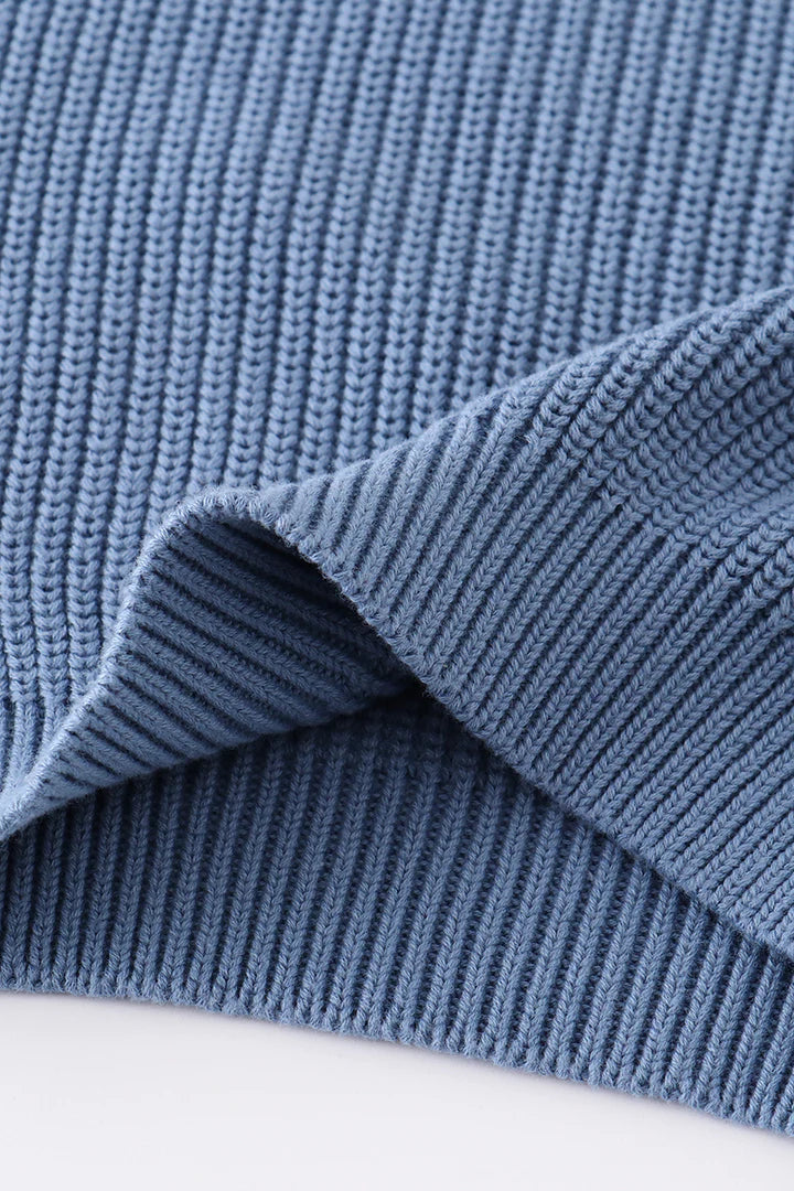 Knit Pullover Sweater: Blue