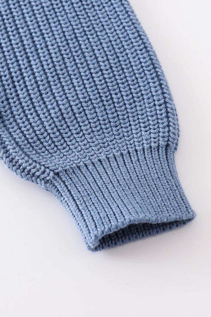 Knit Pullover Sweater: Blue