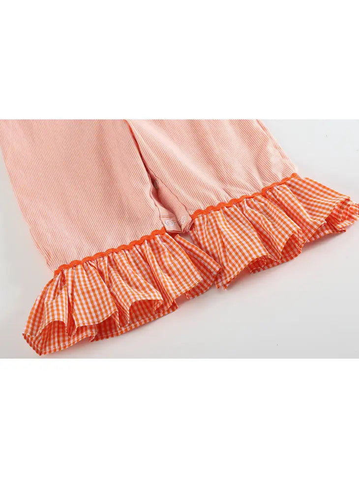 Orange Pumpkin and Bows Playsuit