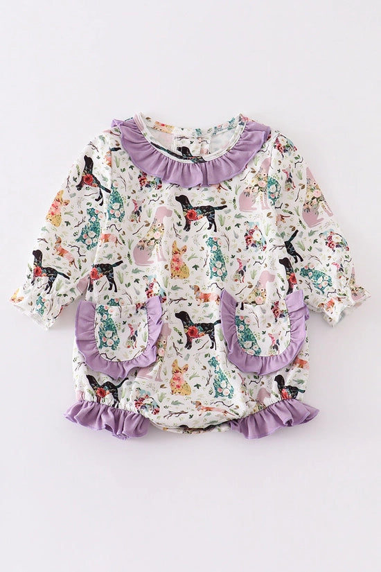 Puppy Print Ruffle Bubble