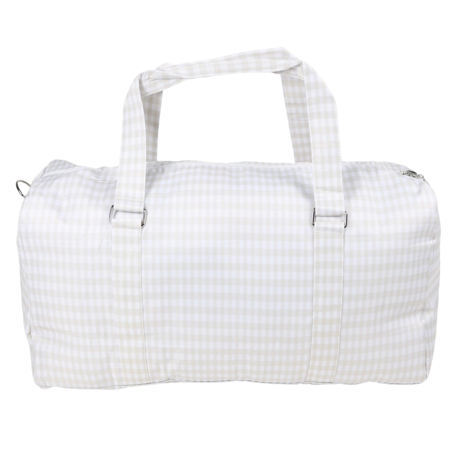 Khaki Gingham Duffel Bag
