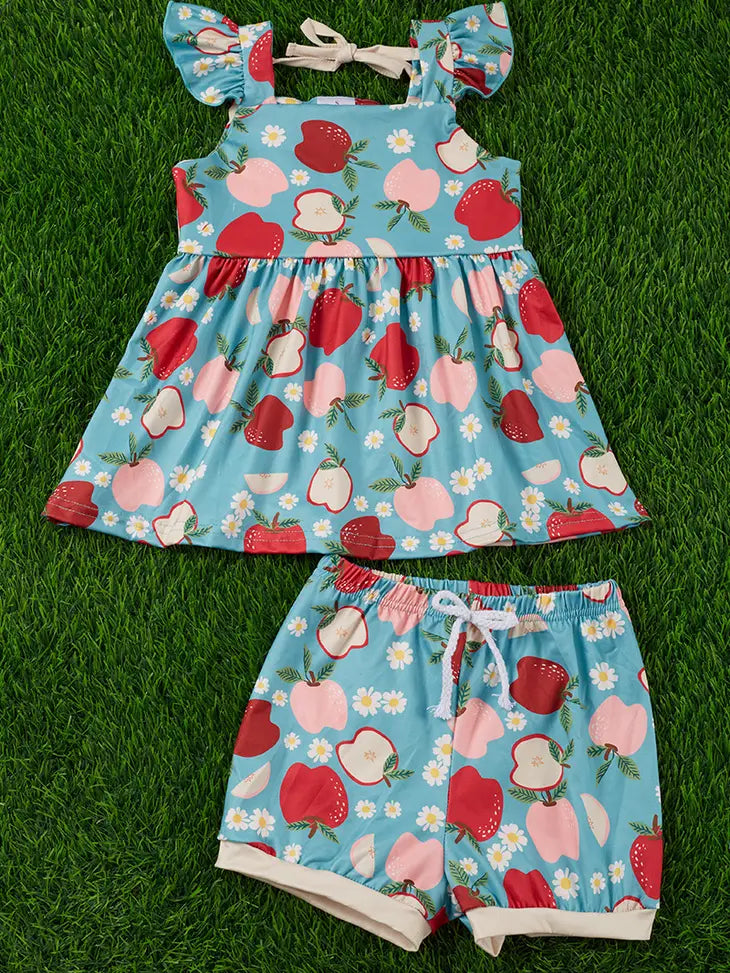 Apple Orchard Ruffle Shorts Set