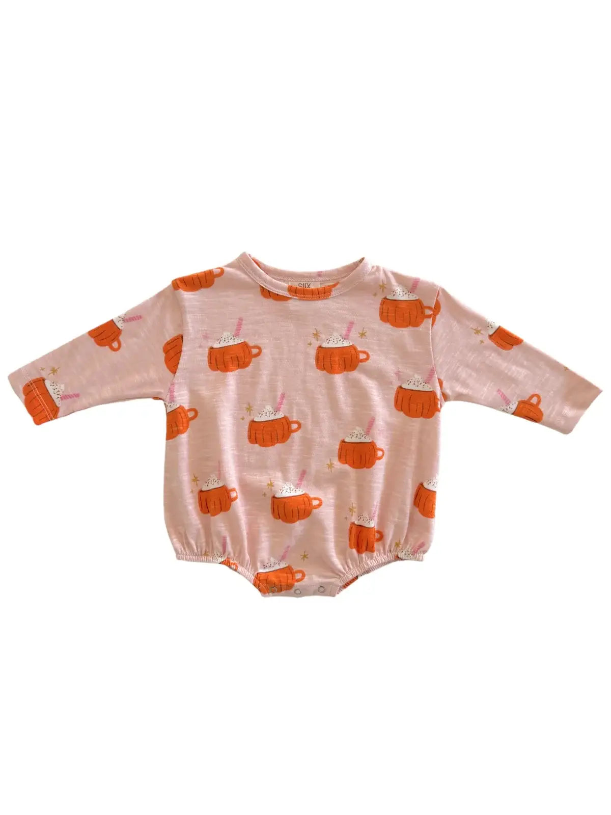Pink Pumpkin Mug LS Bubble Tee