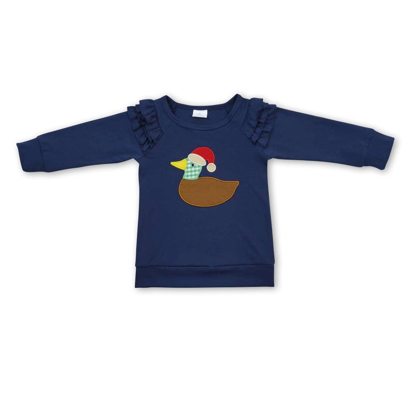 Applique' Duck Santa Ruffle Shirt