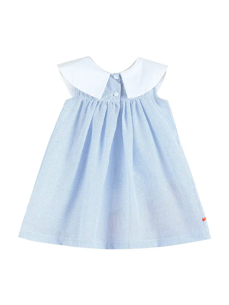 Blue Seersucker Pumpkin Dress