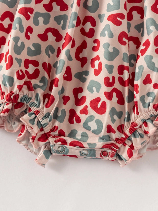 Red Green Leopard Smocked Bubble