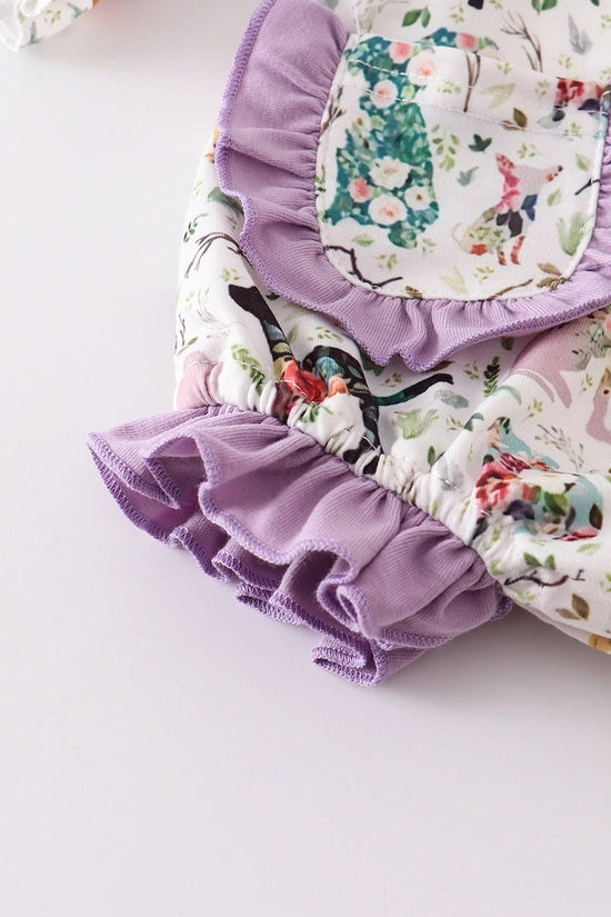 Puppy Print Ruffle Bubble