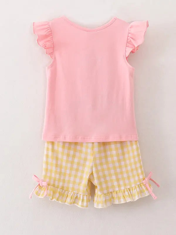 Smocked ABC Shorts Set