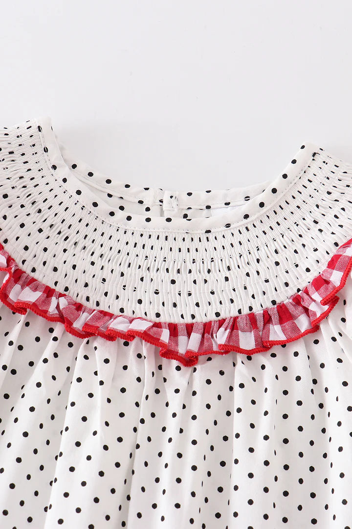 Santa Smocked Dot Dress
