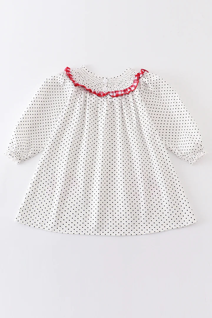 Santa Smocked Dot Dress