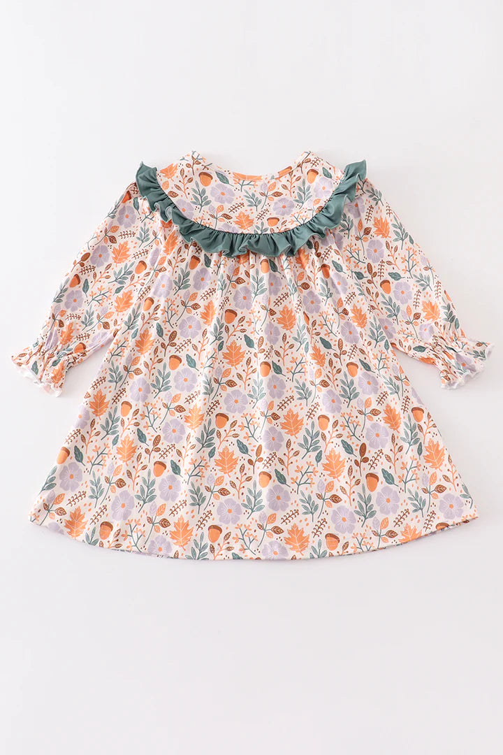 Fall Print Ruffle Dress