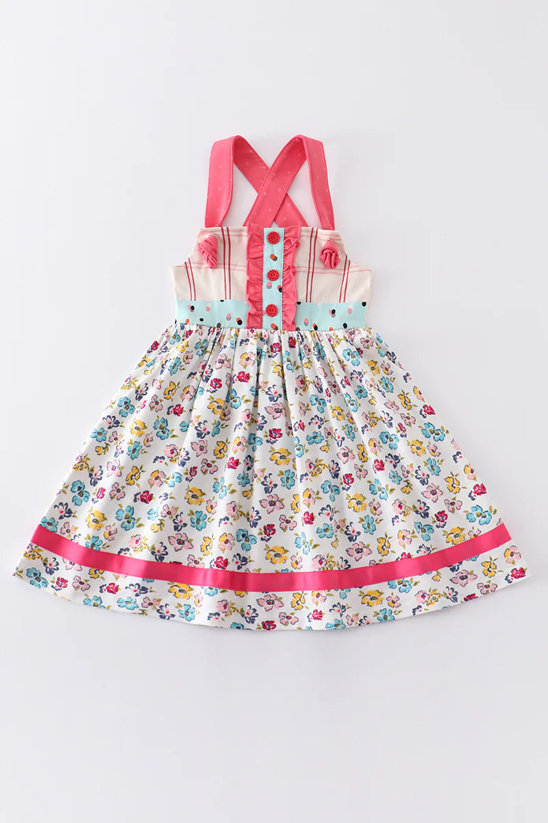 Coral Floral Dress