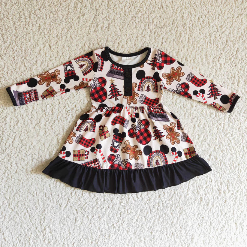 Buffalo Plaid Mouse Ears Dress