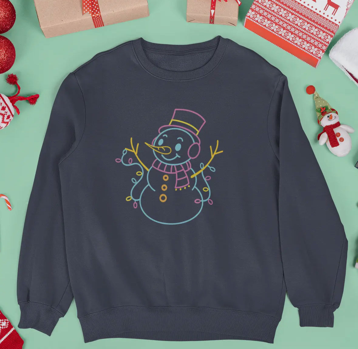 Neon Snowman Sweatshirt