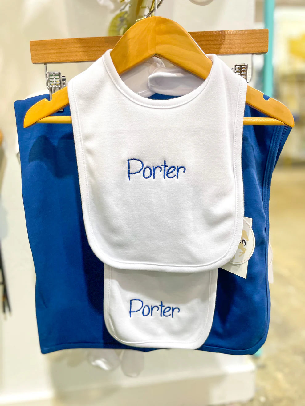 Solid Bib & Burp Cloth Set