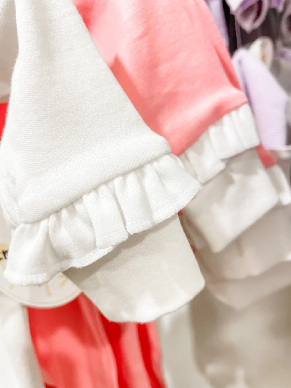 White w/ White Ruffle Footie