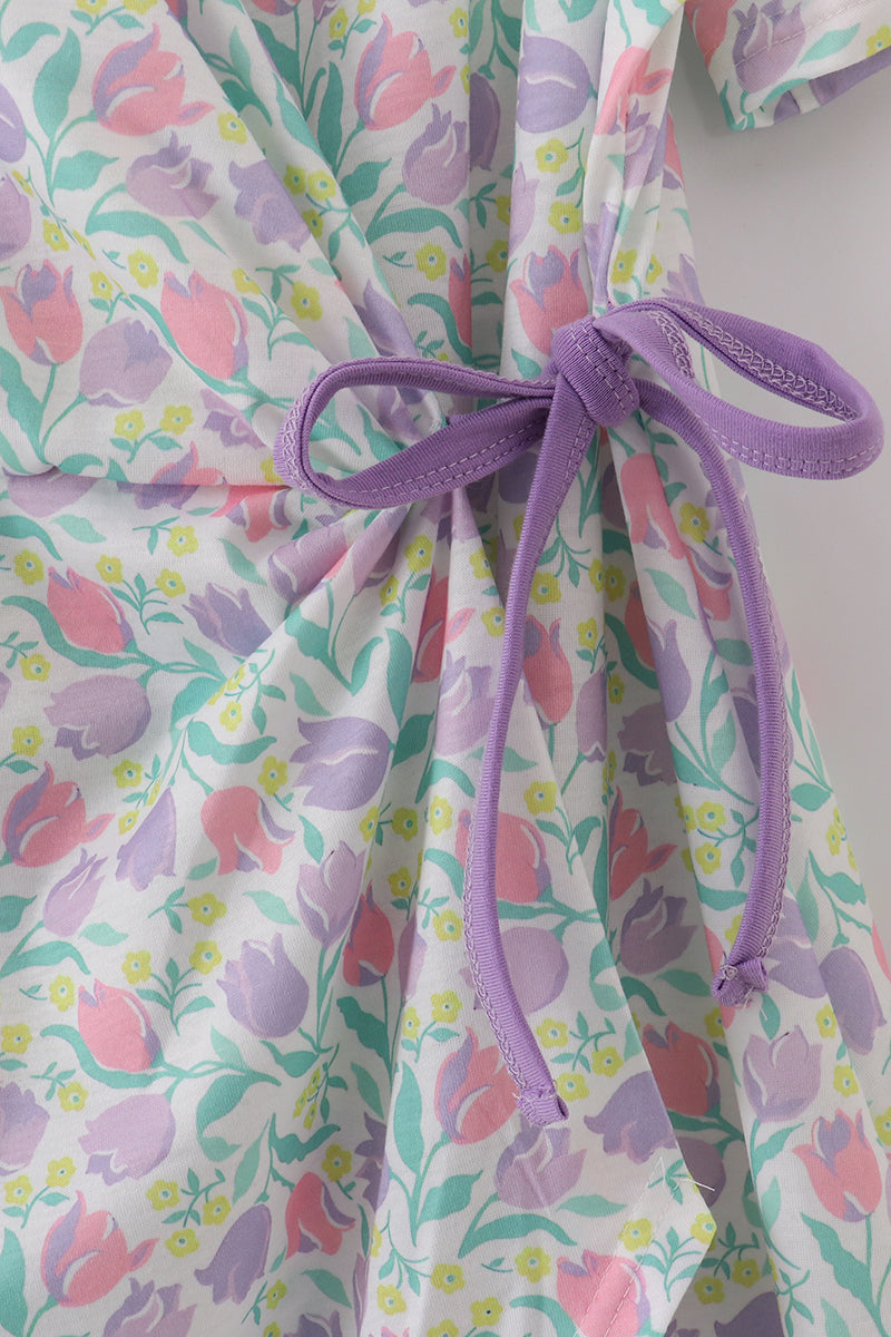 Purple Tulips Mom Dress