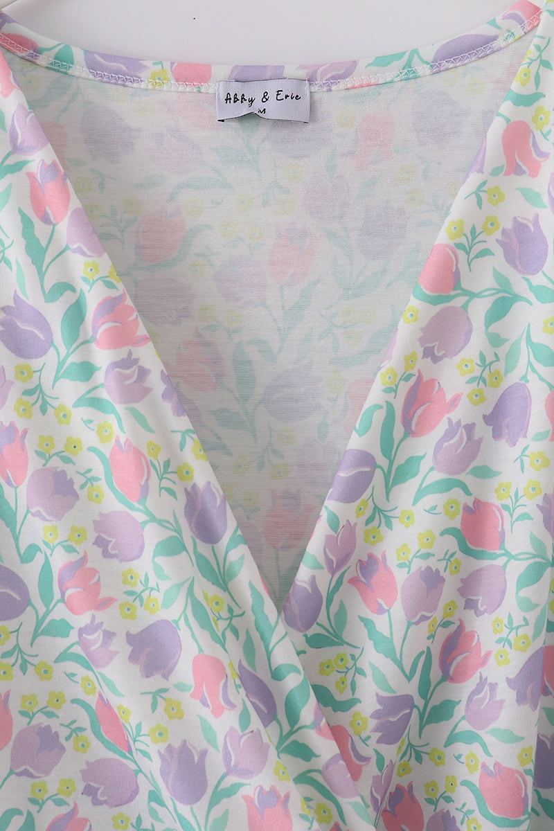 Purple Tulips Mom Dress