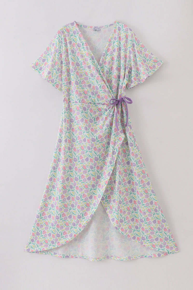 Purple Tulips Mom Dress