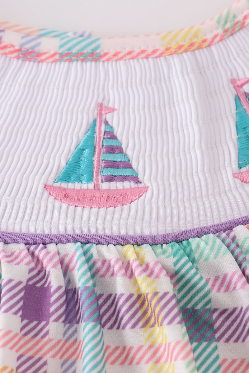 Purple Sailboats Bloomer Set