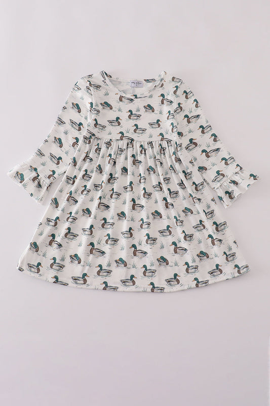 Duck Print Twirl Dress