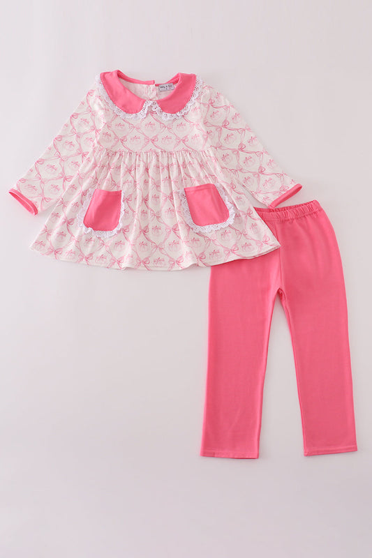 Pink Bow Pumpkin Set