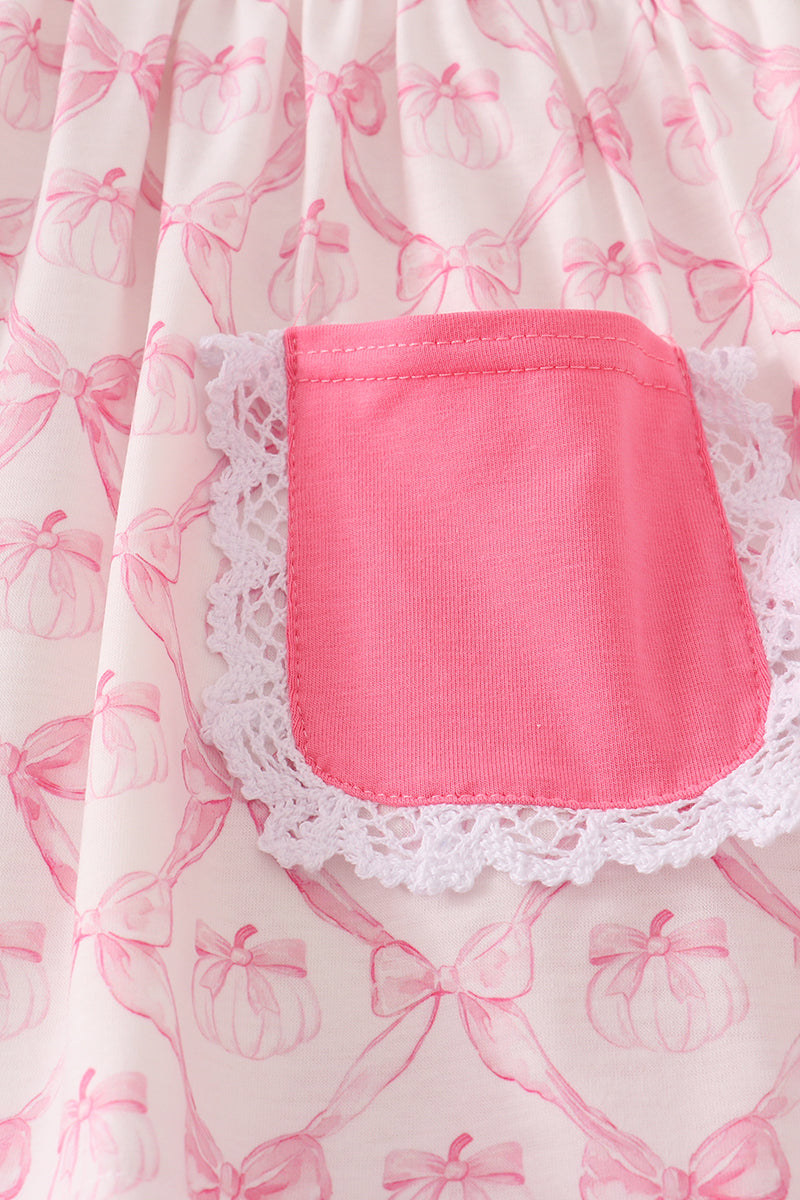 Pink Bow Pumpkin Set