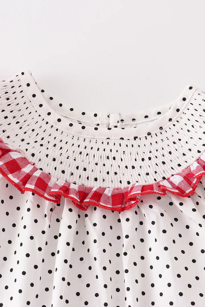 Santa Smocked Dot Bubble Set