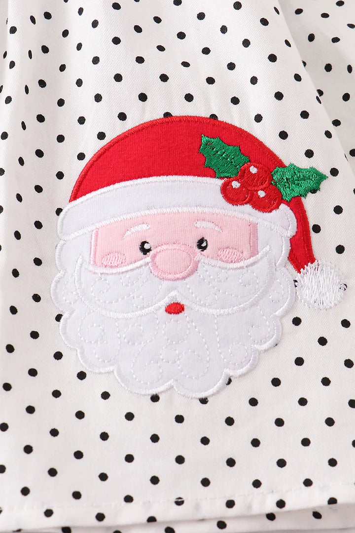 Santa Smocked Dot Bubble Set