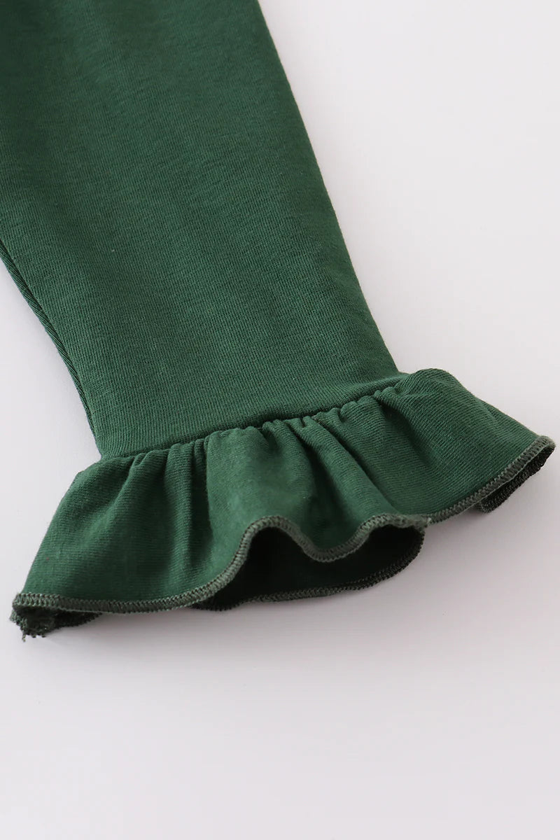 Green Christmas Smocked Ruffle Set