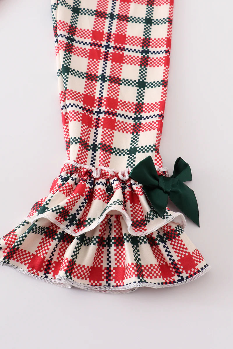 Green Christmas Smocked Ruffle Set