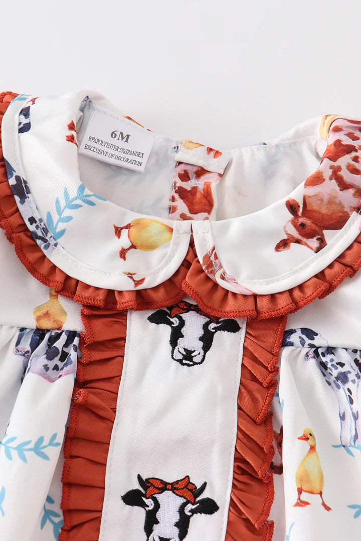 Cow Print Ruffle Baby Set