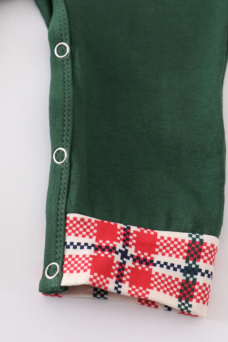 Green Christmas Smocked Romper