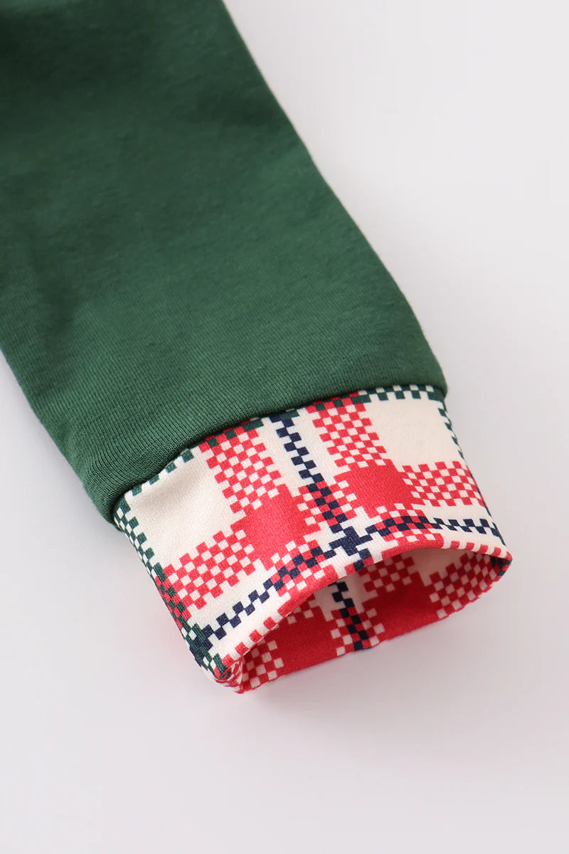 Green Christmas Smocked Romper