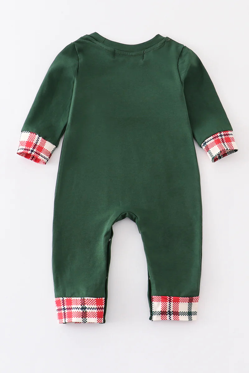 Green Christmas Smocked Romper