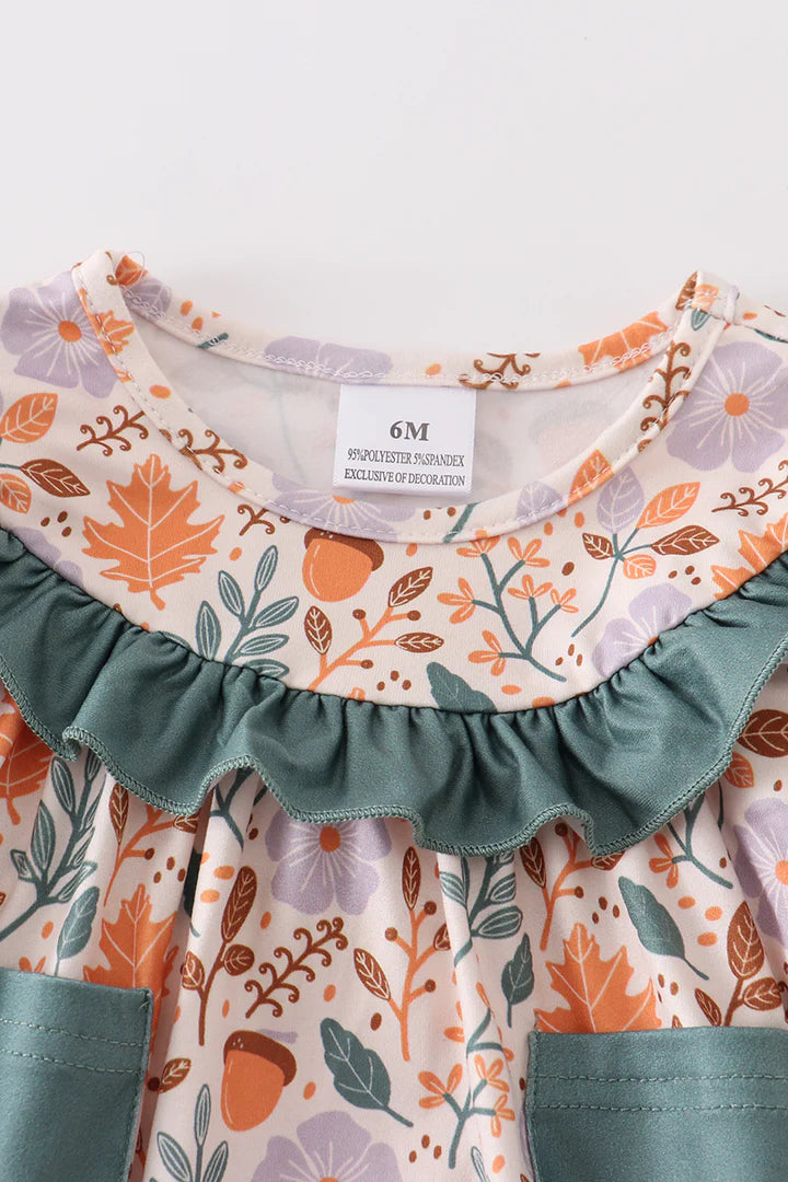 Fall Print Ruffle Bubble