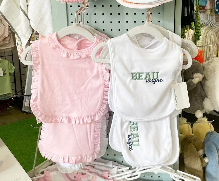 Solid Bib & Burp Cloth Set