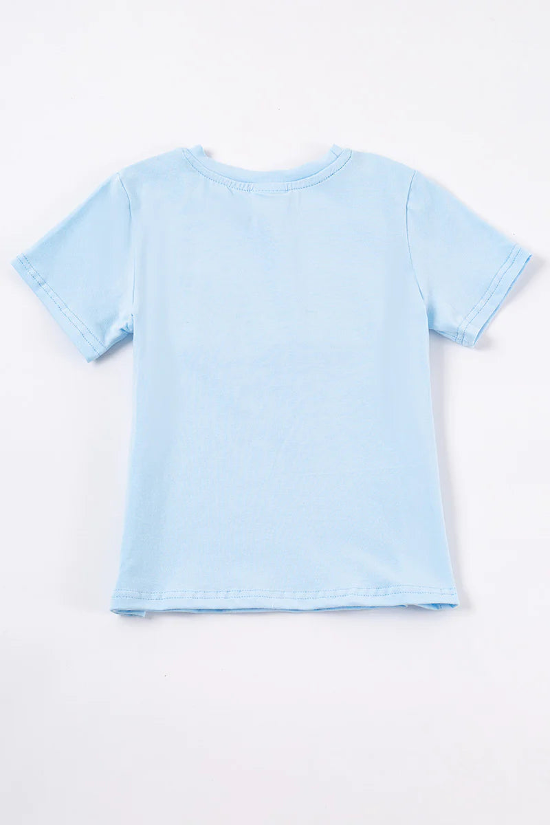 Blue Golf Smocked Tee