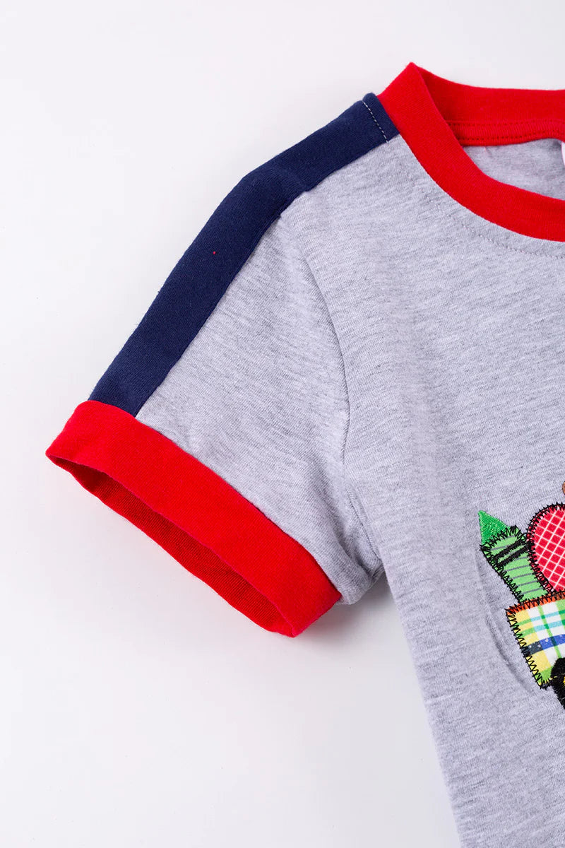 Back To School Applique Tractor Tee