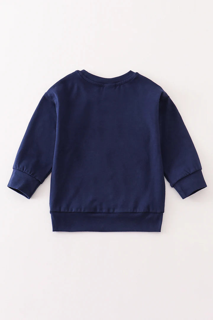 Navy Leopard Cross Top