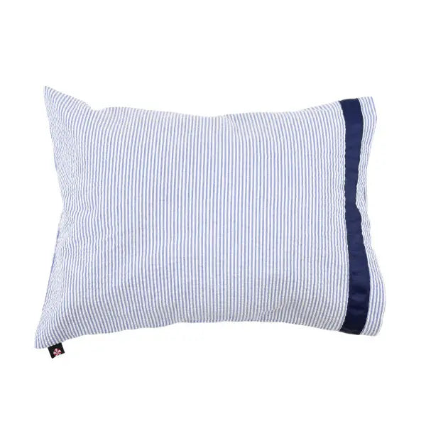 Baby Pillow Case: Navy Seersucker