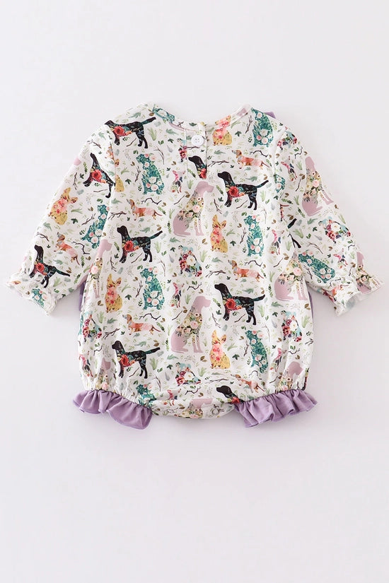 Puppy Print Ruffle Bubble